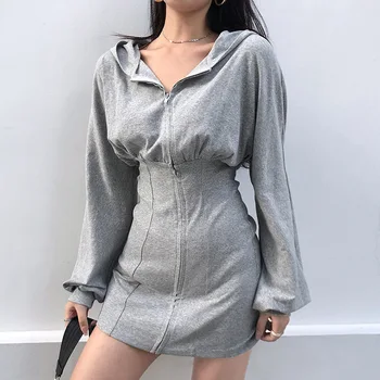 Rochie Mini Tricotata Lung Fără Mâneci Bodycon Eleganta Pentru Femei Culoare Solidă De Primăvară Sexy Slim Zipe Rochie De Petrecere, Rochii Coreeană