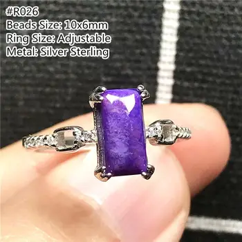 Top Naturala Royal Purple Sugilite Margele Inel Bijuterii Pentru Femei Lady Om de Argint împotriva cancerului de Cristal tipul de Piatră prețioasă Inel Reglabil AAAAA