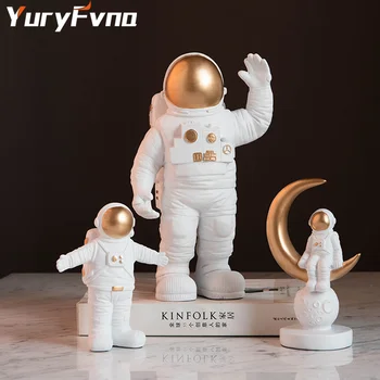 YuryFvna Creative Astronaut Figurina Statuie Ornament De Stocare Living Modern Cabinet Vin Desktop Decor Cosmonaut Desene Animate