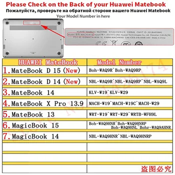 Laptop Acoperi Caz pentru HUAWEI MateBook 13/14/X Pro 13.9/MateBook D 14/D15 Explozie-dovada Laptop Cauciucat Hard Shell Acoperi Caz