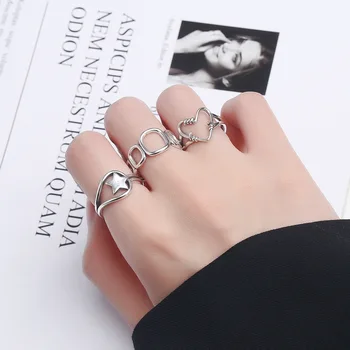 SA SILVERAGE Mens Ring Inel Argint S925 Cinci Stele a Subliniat Feminin Personalitate de Moda Retro Vechi Meșteșug Mens Inele