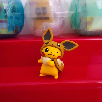 Anime Pokemon Schimba Rochia de aproximativ 4CM Pikachu Psyduck Figura Jucarii Figurine Model de Jucărie pentru Copii Papusa
