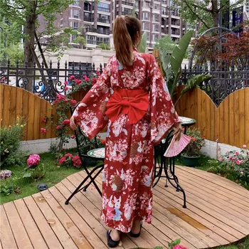 Femeile Japoneze Tradiționale Costum de sex Feminin Flori Kimono Japonez Rochie pentru Scena Cosplay Doamnelor Yukata Costum Kimono Feminino