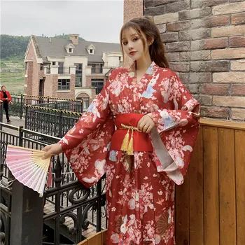 Femeile Japoneze Tradiționale Costum de sex Feminin Flori Kimono Japonez Rochie pentru Scena Cosplay Doamnelor Yukata Costum Kimono Feminino