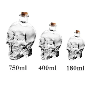 2019 Nou Whisky Craniu Sticle de Vodca Cap de Craniu Sticla de Creație Gotică Vin Vodca Decantor 180 ML 400ML 750ML Trei Dimensiuni Cristal
