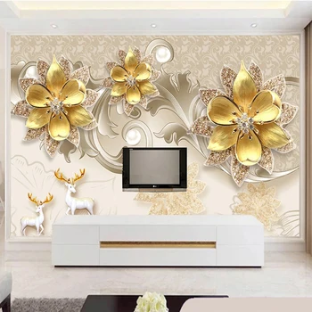 Personalizat Tapet 3D Stil European Bijuterii 3D Flori Pictura pe Perete Camera de zi cu TV Fundal Foto tapete Murale Decor Acasă