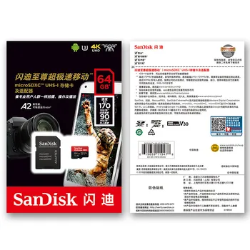 Sandisk Micro SD Extreme Pro 128gb Card SD max 170MB/s A2 V30 U3 64G 256G TF Card flash 4K UHD cartao de memoria 1tb Card de Memorie