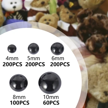 150pcs Plastic Negru de Siguranță Ochii Amigurumi Pentru Ursuleț de pluș Jucării 4mm 5mm 6mm 8mm 10mm DIY Siguranță Ochii Papusa Accesorii