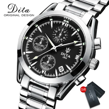 DITAWATCH Noua Moda Mens Ceasuri cu Top din Oțel Inoxidabil, Marca Sport de Lux Quartz Cronograf Bărbați Relogio Masculino