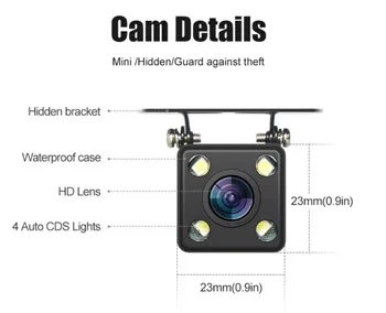 Wanqi 140 de Grade de Viziune de Noapte Spate Masina Reverse camera Parcare HD 150 ip68 rezistent la apa Camera de Înaltă Definiție 4LED camera