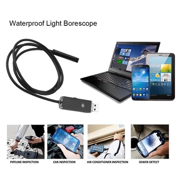2 În 1 2M Impermeabil Endoscop 1280*720 Rezoluție 8MM Len Diametru Borescope Tub Țeavă Camera Pentru Android