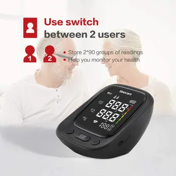 Monitor de Presiune sanguina partea Superioară a Brațului, Automat Digital BP Mașină Heart Rate Monitor de Puls cu Functie Voce & Display LCD de Mari dimensiuni