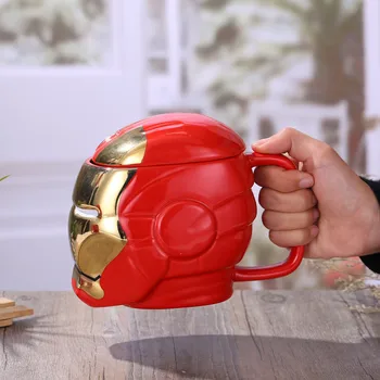 600ml 3D de Desene animate Disney Iron Man Cana de Apa Cafea Ceai Lapte mic Dejun Cana Ceramica Biroul de Acasă Ceasca de Colectare Festival de Cadouri