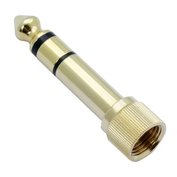 4buc placat cu Aur adaptor Jack 6,35 mm 3pole stereo plug de sex masculin cu interior șurub-3.5 mm jack stereo de sex feminin socket converter