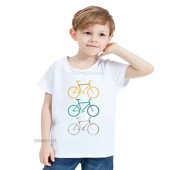 De Vară 2020 Fete si Baieti tricou Maneca Scurta de Colorat Biciclete Cute Print T-shirt pentru Copii Amuzant Casual, Haine,HKP5666
