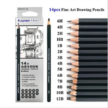 14Pcs/Set Desen Creion de Lemn Set Profesional de Artă Hard/Mediu/Schita Moale Creioane de Cărbune de Arta Pictura de Papetărie