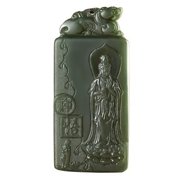 Natural, autentic hetian de jad, safir pandantiv de jad cadou guanyin jad pandantiv colier de brand bărbați femei bijuterii jad