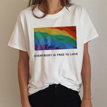 Lgbt Gay Pride Tricoul Curcubeu Lesbiene haine femme vintage plus dimensiune tumblr kawaii harajuku sus tricouri tricou streetwear