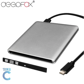 DeepFox ODP95S Cazul Tip C Cablu USB 3.1 Extern DVD Rom Caz de 9.5 mm SATA Cabina pentru CD-uri DVD-RW