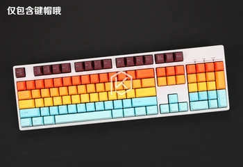 Taihao pbt dublă taste pentru diy jocuri mecanice keyboard culoare din miami diablo negru portocaliu cyan rainbow light grey