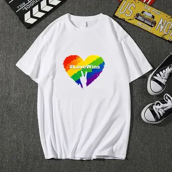 Pride Lgbt Dragoste Gay Lesbiene Curcubeu de Design de Imprimare T-shirt pentru barbati si Femei Casual de Vara, dragostea e Dragoste Tricou Unisex Haine