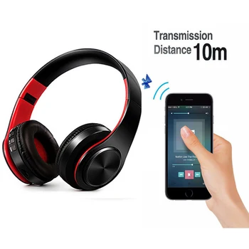 Pliabil Căști fără Fir, Căști Bluetooth Reglabil Căști Stereo cu Microfon Card TF MP3 Play pentru Telefonul Mobil