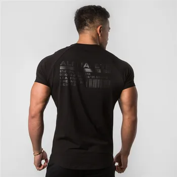 2019 SALĂ de Funcționare Barbati Tricou Maneca Scurta Sport T-Shirt Culturism Fitness Barbati Antrenament Bumbac T-Shirt pentru Bărbați Tricou