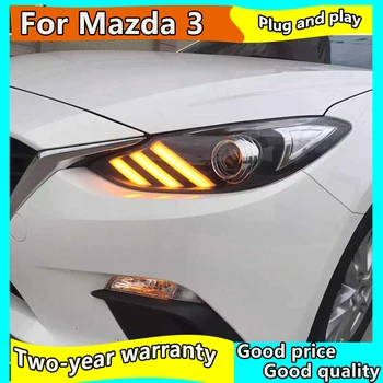 Styling auto Lampă de Cap de caz pentru Mazda3 Axela Faruri mazda 3-2016 Faruri LED DRL Lentilă Fascicul Dublu Bi-Xenon HID