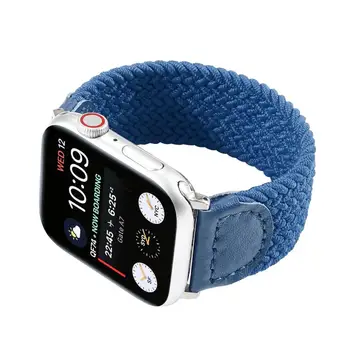 Împletitură de Nylon+Piele Correa pentru Apple Watch Serie SE 6 5 4 3 Trupa Solo Buclă iwatch Curea Elastic Încheietura Curea de Înlocuire.