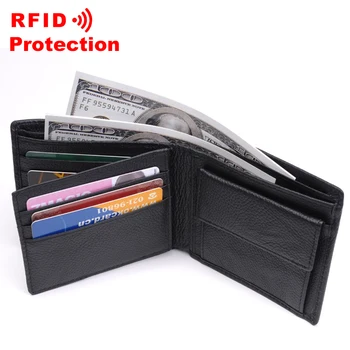 RFID protecție din Piele pentru Bărbați Portofele Design de Brand Portofele cu Buzunar Monedă Posete Cadou Pentru Barbati Suport Card Bifold Geanta