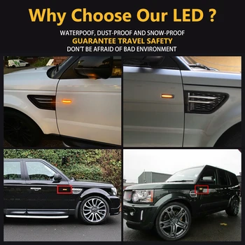 2 buc Clar Afumat Masina cu LED-uri Lumini de poziție Laterale Pentru Land Rover Range Rover Sport, Discovery LR3 LR4 Freelander LR2 Lămpile de Semnalizare
