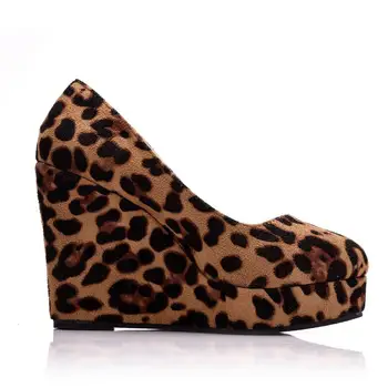 Sexy Mozaic Leopard Platforma de Moda pentru Femei Pene de Pantofi cu Toc de 11cm Petrecere de Vara, Pantofi cu Tocuri de Femeie Pompe
