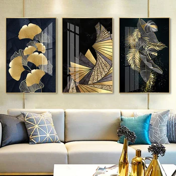 Nordic Decor de Frunze de Aur Panza Pictura Abstracta Arta de Perete Poster și Imprima Imagini Decorative pentru Living Decor Acasă