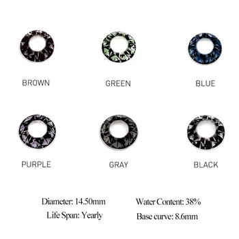 Bio-esenta de 2 buc/Perechi de Lentile de Contact Colorate Caprui produse Cosmetice Pentru Ochi Lentillas Grandes Moda Culoare Lentile Ochi de Diamante Strălucitoare