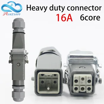 Heavy-duty conector 6 (5 + 1) 16A 500V HA-004-6 este Conecta la presiune la rece de căldură fluxul de canal