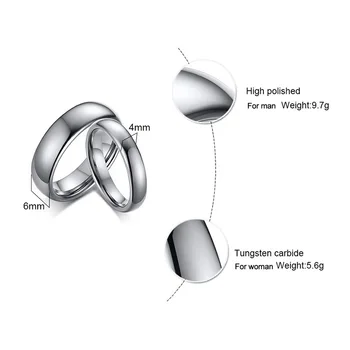 Wollet Bijuterii Tungsten din Oțel Pereche Inel de Cuplu Inel Simplu Pereche Inel Accesorii inele