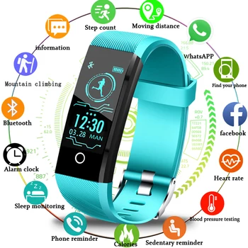 2019 Noi IP68 Impermeabil ceas inteligent Heart rate monitor de sănătate sânge funcție de presiune pentru Android IOS Fitness tracker ceas+cutie