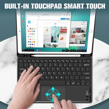 Touchpad Caz de Tastatură pentru iPad 10.2 2019 2020 pentru Apple iPad 7 a 8-a Generație fără Fir Bluetooth Tastatura cu Suport de creioane