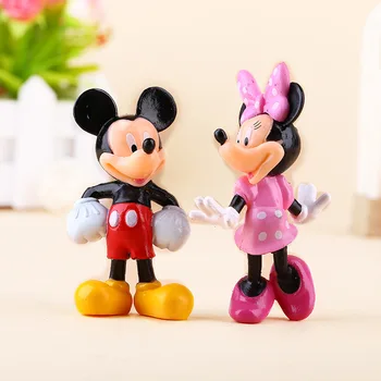 4 buc/lot Disney Actiune si Cifre de Jucării Drăguț Mickey Minnie Desene animate Anime DIY Telefon Mobil Breloc Papusa Mini Decor