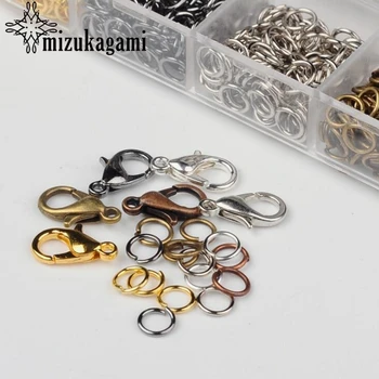 1Box 6 Culori Zinc din Aliaj homar cataramă catarama bijuterii singur cerc de culoare amestecat materiale pentru bijuterii DIY accesorii