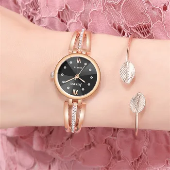 Brățară Ceas Moda Pentru Femei De Lux Rochie De Designer De Înaltă Calitate Din Oțel Inoxidabil Curea Argint Aur A Crescut Aur Cuarț Ceas De Mână