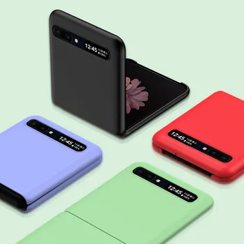 Culoare Silicon Caz de Telefon pentru Samsung Galaxy Z Flip Caz de Telefon pentru Samsung Z Flip Galaxy Zflip Ultra Subțire de Acoperire Coque