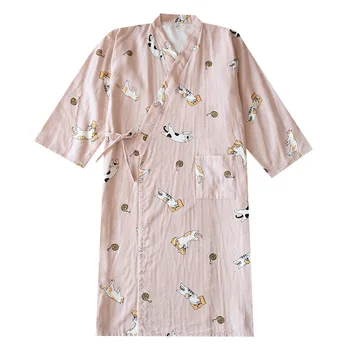 Tifon De Bumbac Kimono Yukata Bărbați Și Femei Japoneze Halat De Baie Vrac Pijamale Primavara-Vara Cuplu Serviciu Acasă Haine Tradiționale