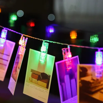1m 3m 6m Ghirlandă cu LED-uri Clipuri Fotografie Șir de Lumini USB Alimentat de Baterie AA RGB LED-uri de Crăciun Șir de Petrecere Nunta Ziua Îndrăgostiților