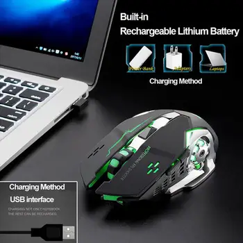 Noua Versiune Imbunatatita De Încărcare Wireless Gaming Mouse Mut LED7 lumina de Fundal de Culoare Mecanice Mouse-ul Cu Receptor USB 1buc