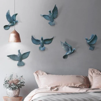 Decor acasă Păsări Rășină Porumbel Creative Pentru Perete 3d Autocolant Camera de zi Figurina Animal picturi Murale tv de Perete de Fundal Decorativ