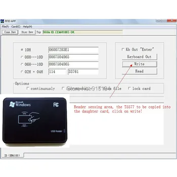 Cloner EM4100 125KHz RFID Copiator Scriitor Duplicator Programator Reader +3 Buc 5200 T5577 Reinscriptibile ID Keyfobs Tag-uri de Carduri