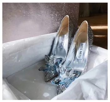 Pantofi De Nunta Femeie 2019 Mireasa Pantof De Cristal Mare Cu Iarna Căsătorească Meci Albă De Prințesă Bine Cu Bine Cu