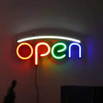 DESCHIDE Semn de Neon Light Bar Bar de Noapte Partid de Lumină Lampă de Perete Acasă Decorare Camera de Iluminat Interior Semne Publicitare 100-240V UE Plug