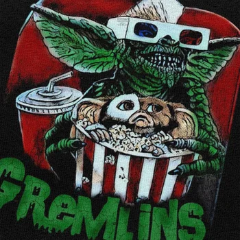 Men ' s T-Shirt Gremlins plin de Umor Bumbac Tricouri Maneca Scurta Gizmo 80 Film Mogwai Monstru, Groază Retro Sci Fi Tricouri Merch Cadou